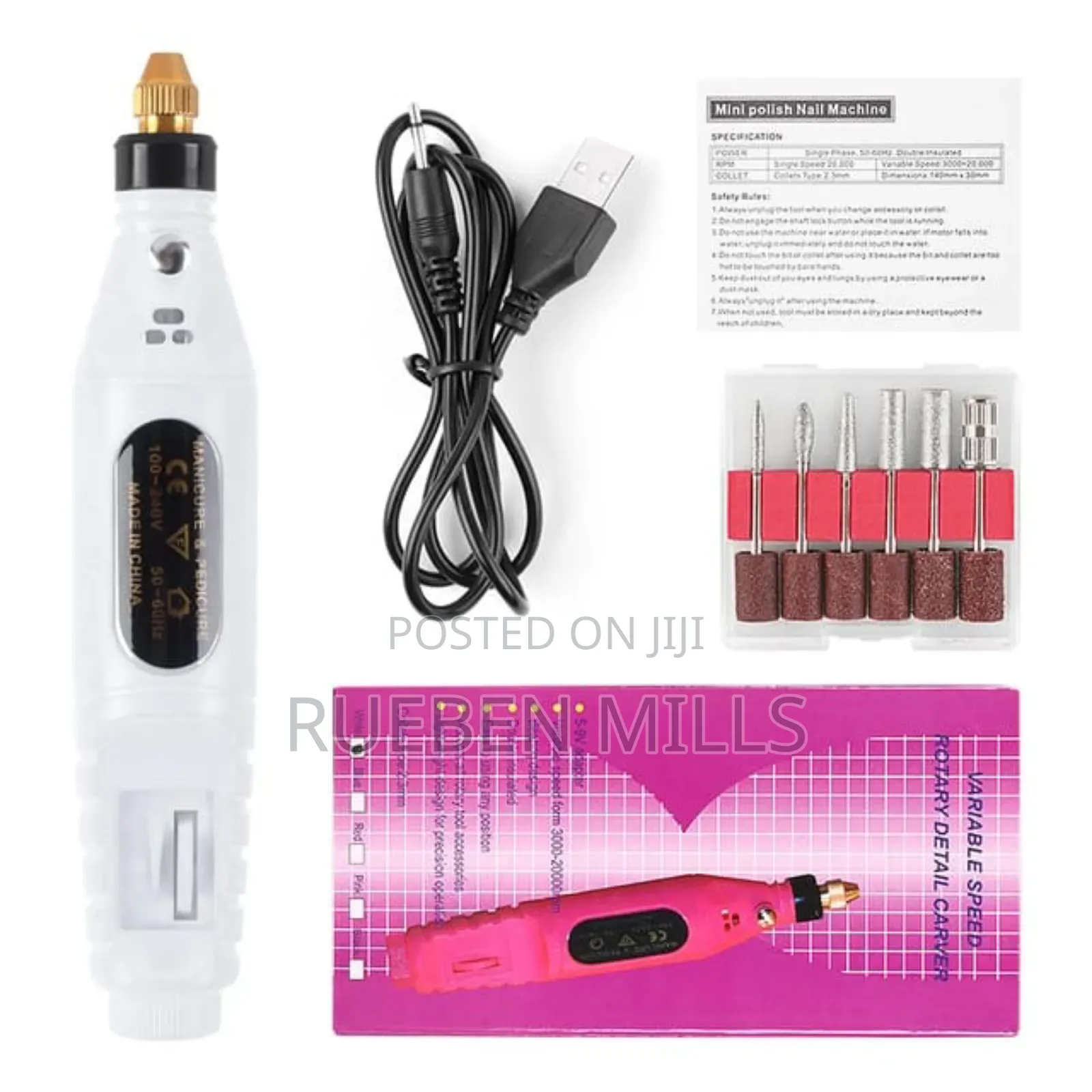 Manicure Pedicure Nail Drill File Pen Set