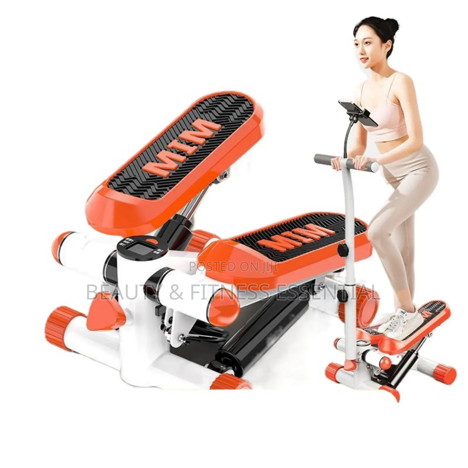 Orange Mini Stepper With Armrest and Band