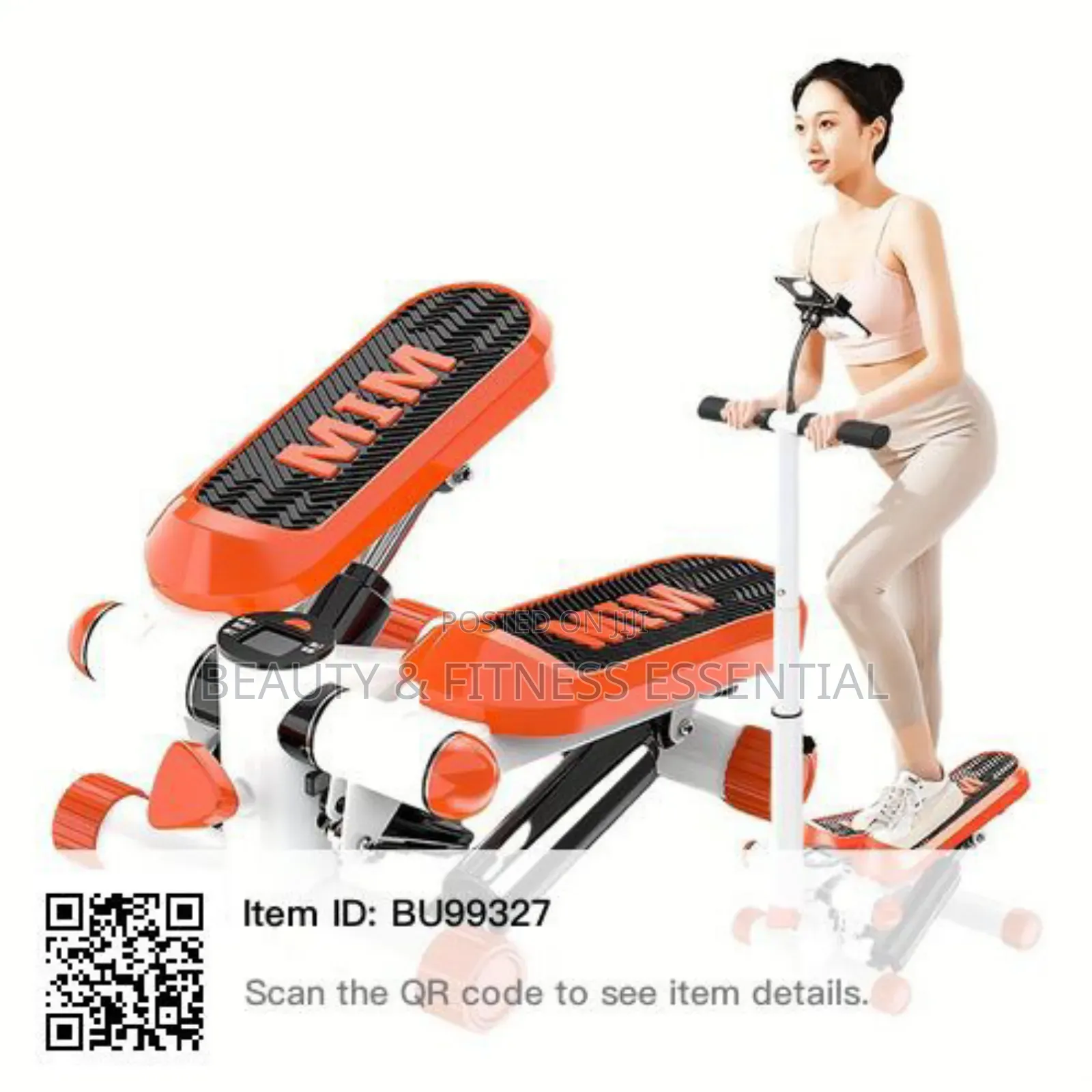 Orange Mini Stepper With Armrest and Band