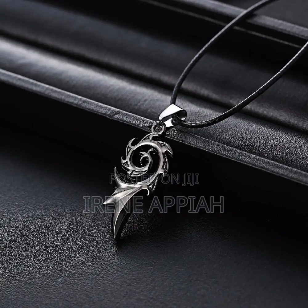 Black Leather Necklace For Men And Ladies
