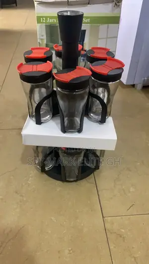 12pcs Rotating Spice Jars With Rack