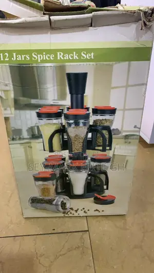 12pcs Rotating Spice Jars With Rack
