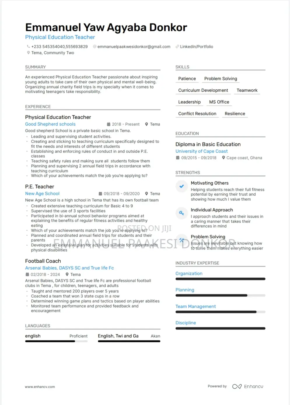 Teaching CV