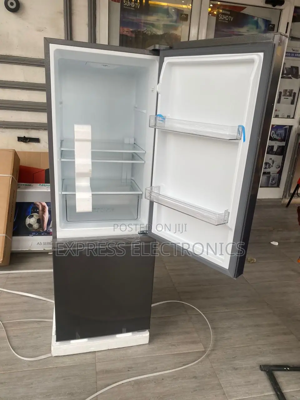 TCL F163BF Double Door Fridge Black