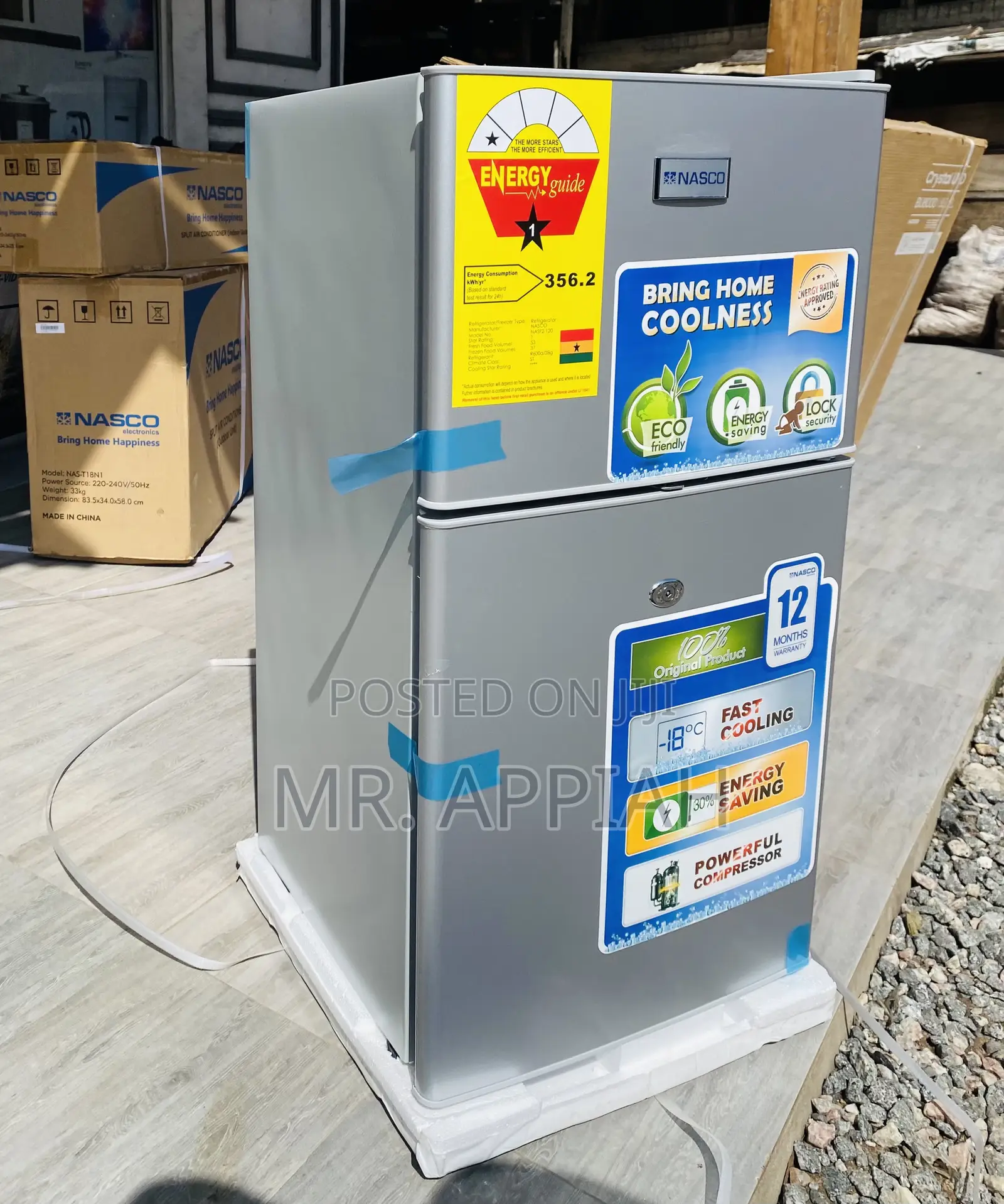 Quality Nasco 90ltrs Nasf2-120 Double Door Fridge.