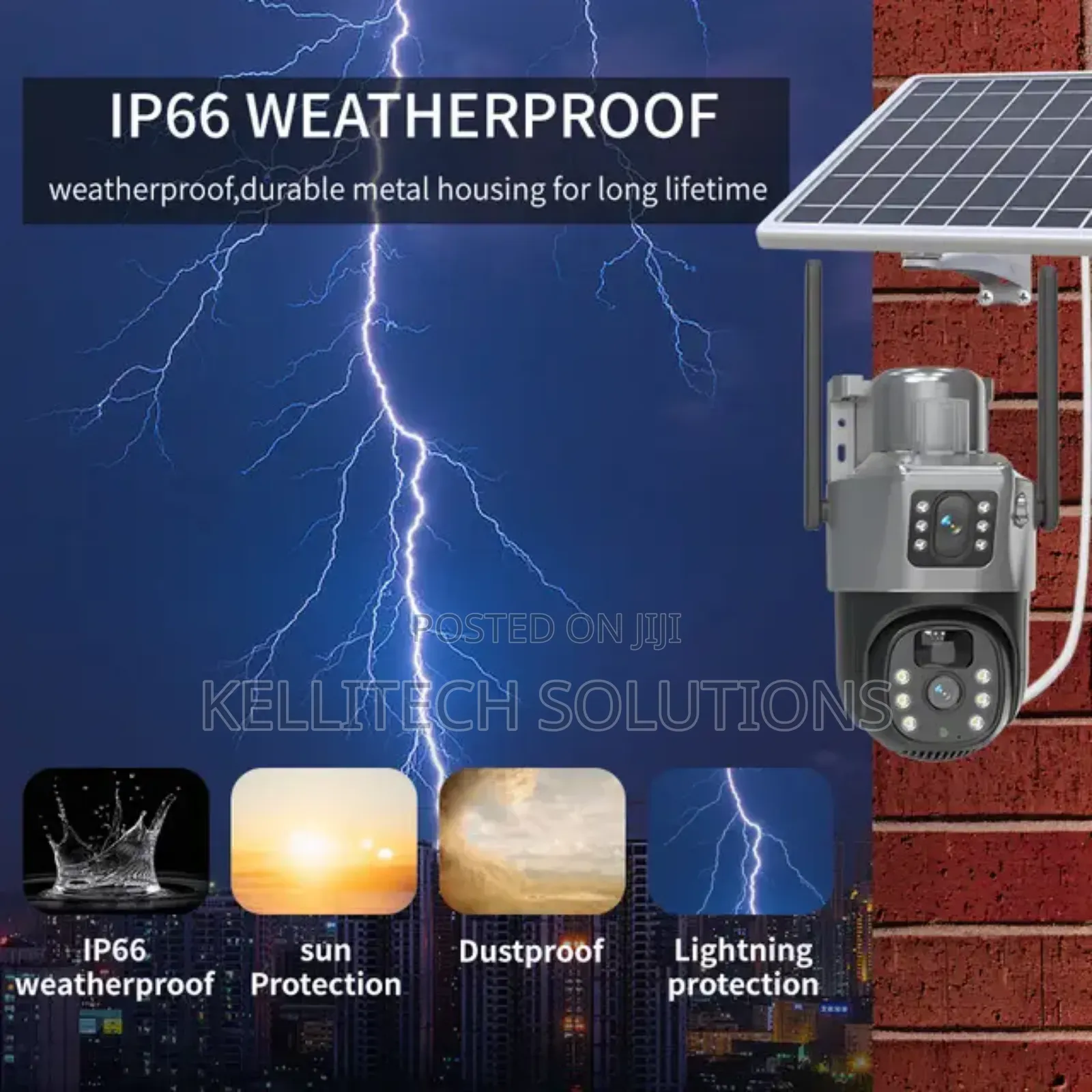 Double Lens CCTV Camera With SIM Slot and Solar Panel