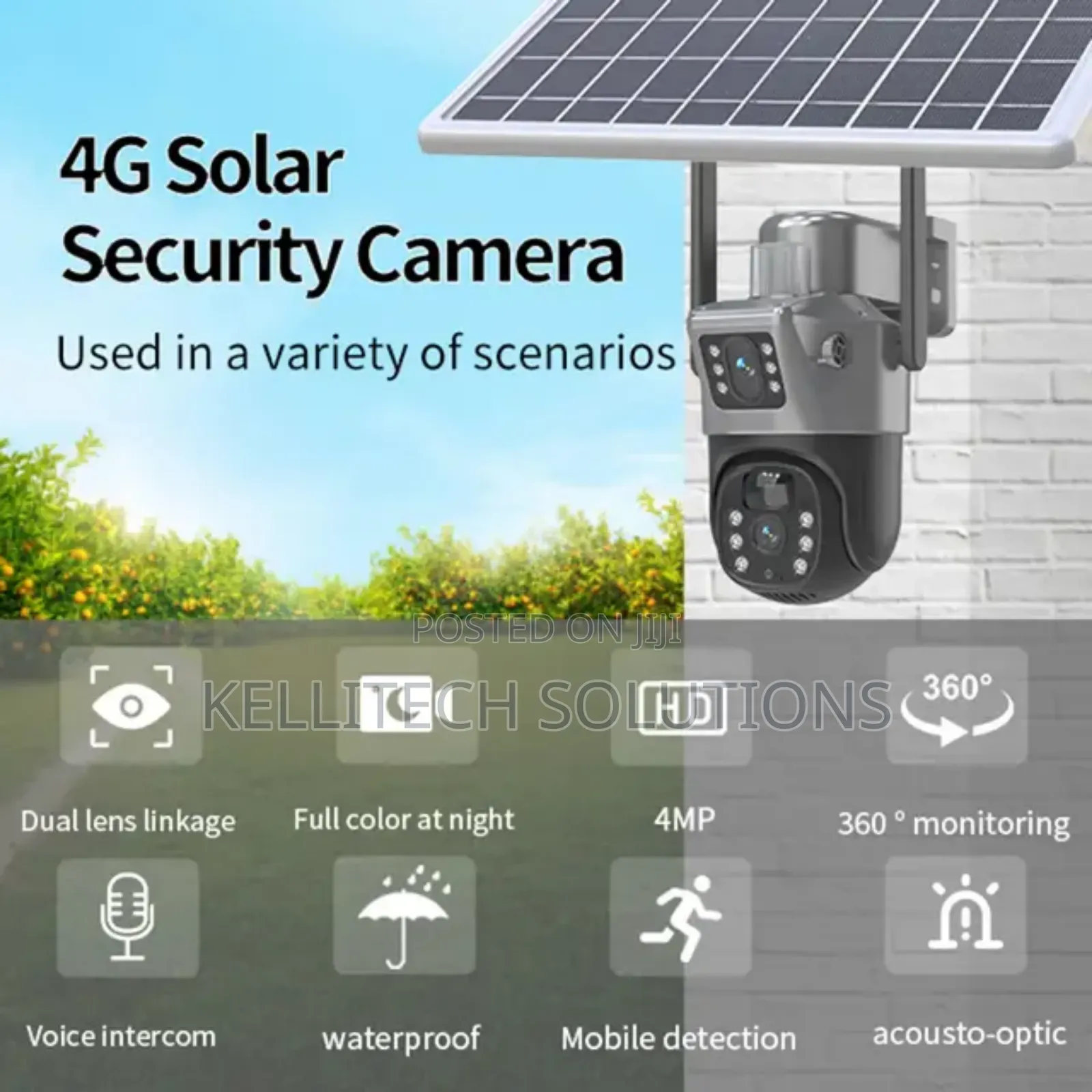 Battery 4G SIM Dual Lens PTZ CCTV Camera With Solar Power