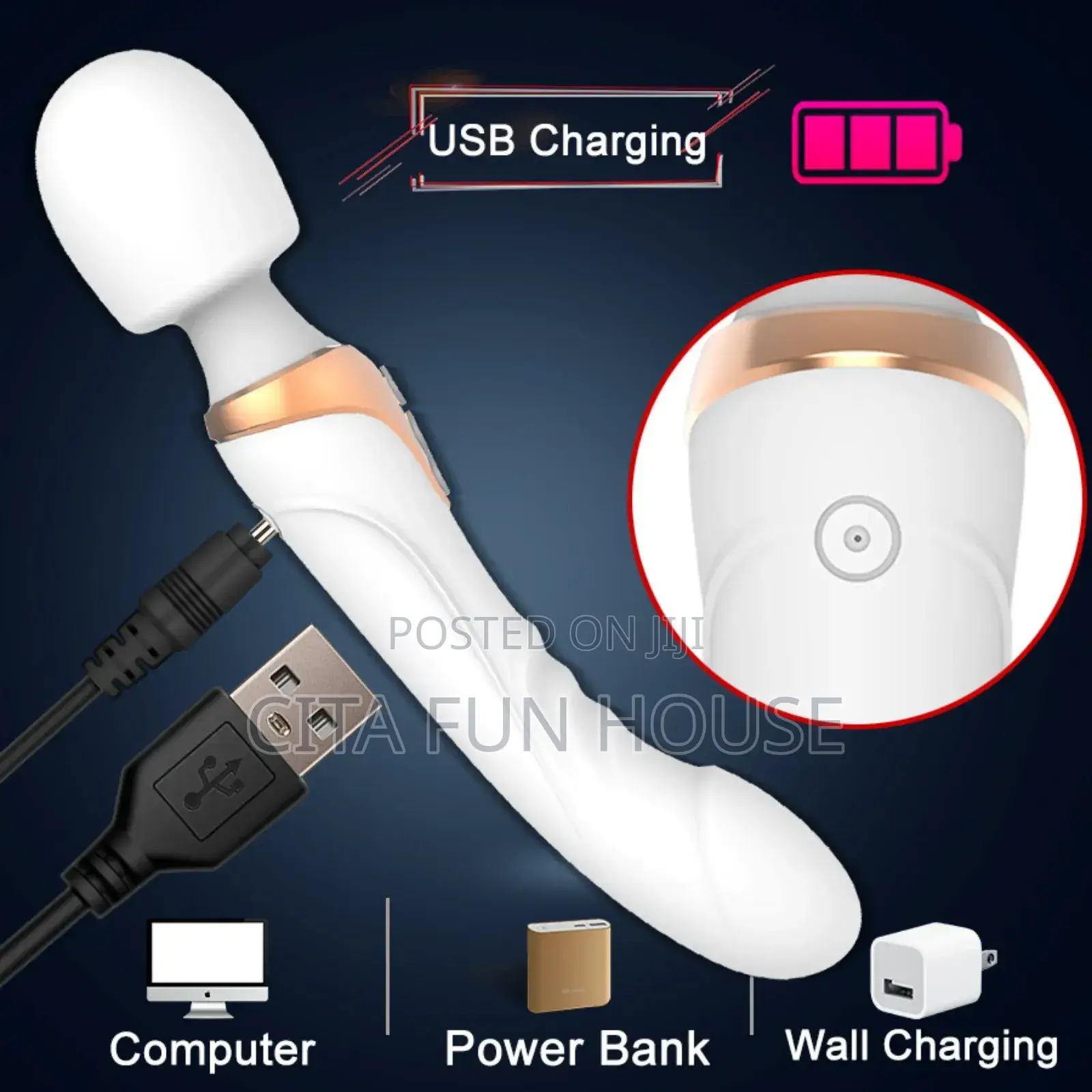 2 in 1 Realistic Dildo Wand 7inc Double-Sided Vibrator