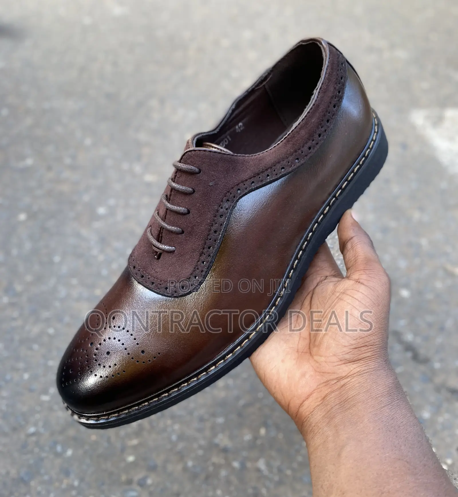 Qontractor Fashion Men’S Executive Suede and Leather Shoes