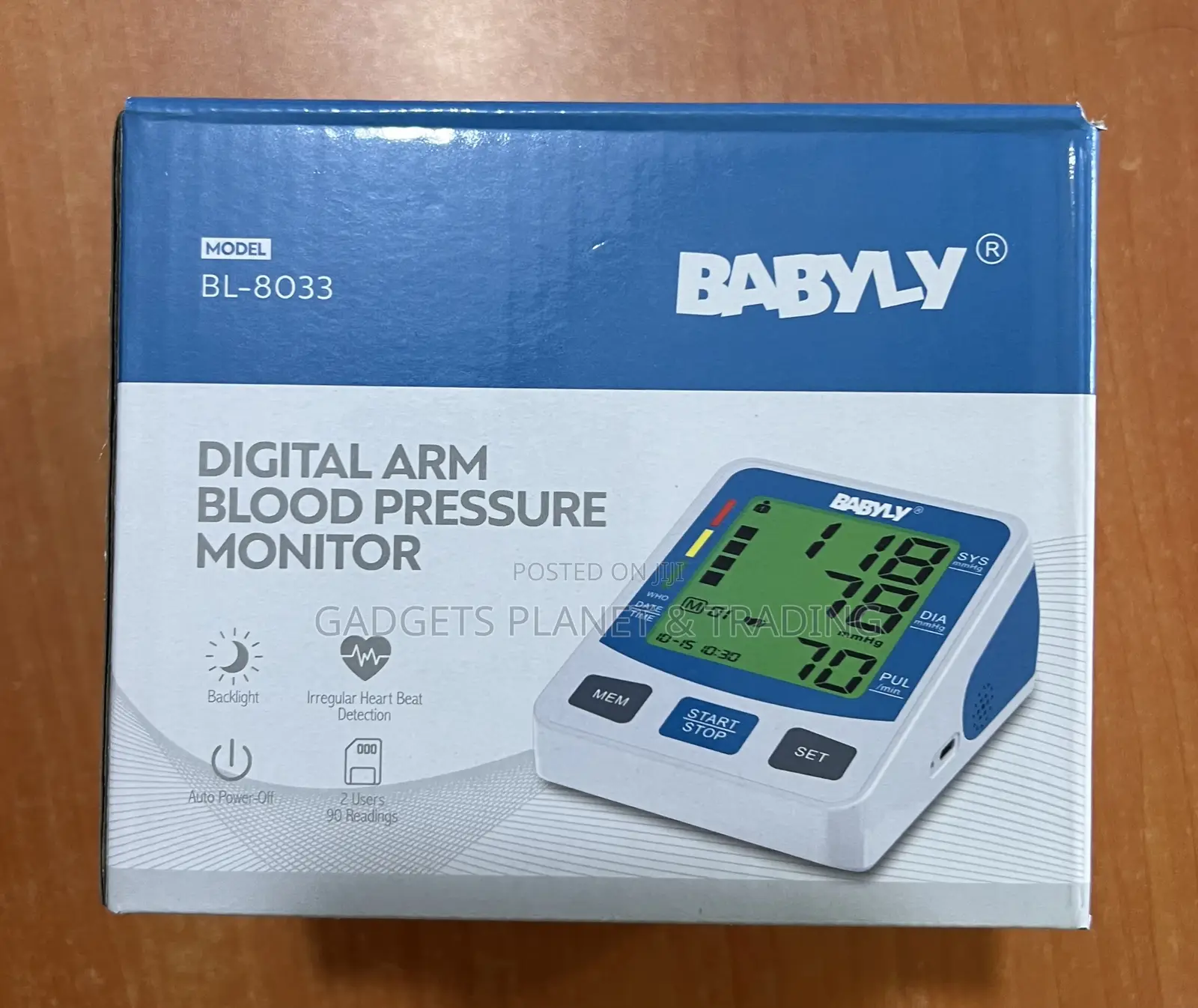 BABYLY Digital Arm Blood Pressure Monitor - BL-8033