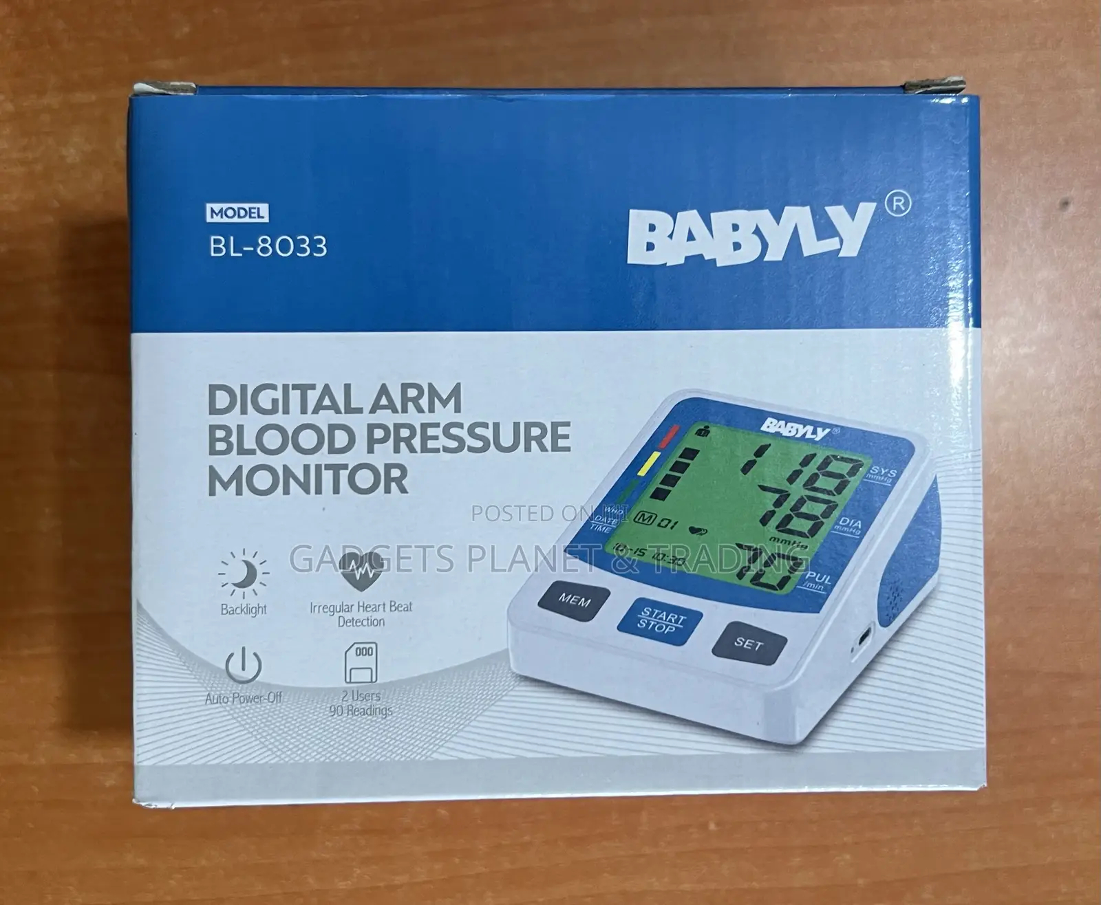 BABYLY Digital Arm Blood Pressure Monitor - BL-8033