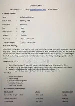 Part Time Weekend Cv