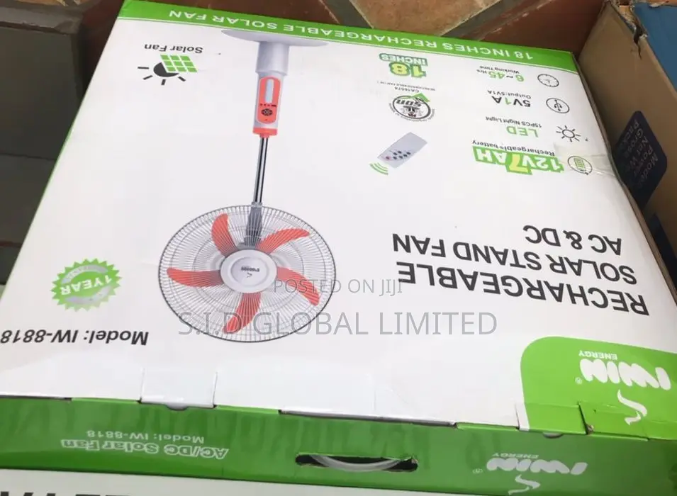 The Available IWIN 18'' Rechargeable Splar Stand Fan