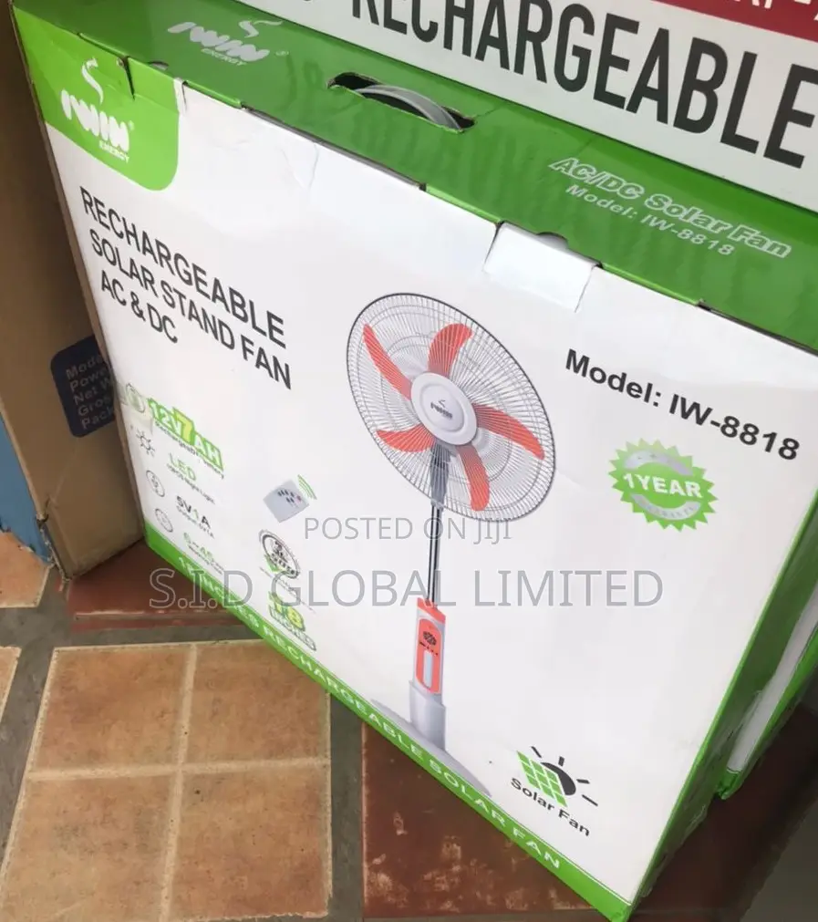 Amicable Rechargeable IWIN 18'' Solar Stand Fan