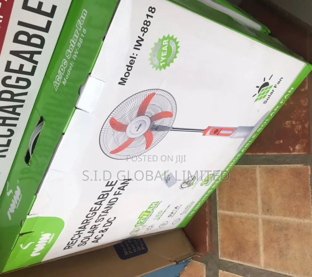 Cheerful IWIN 18'' Rechargeable Solar Stand Fan