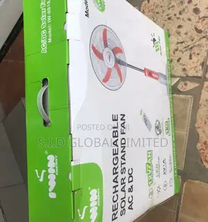 The Perfect Recchargeable 18'' Stand Solar Fan