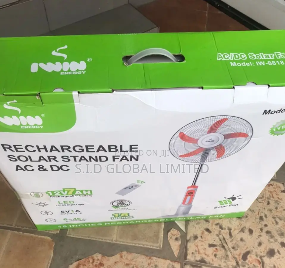 Ultimate 18'' IWIN Solar Stand Rechaegeable Stand Fan