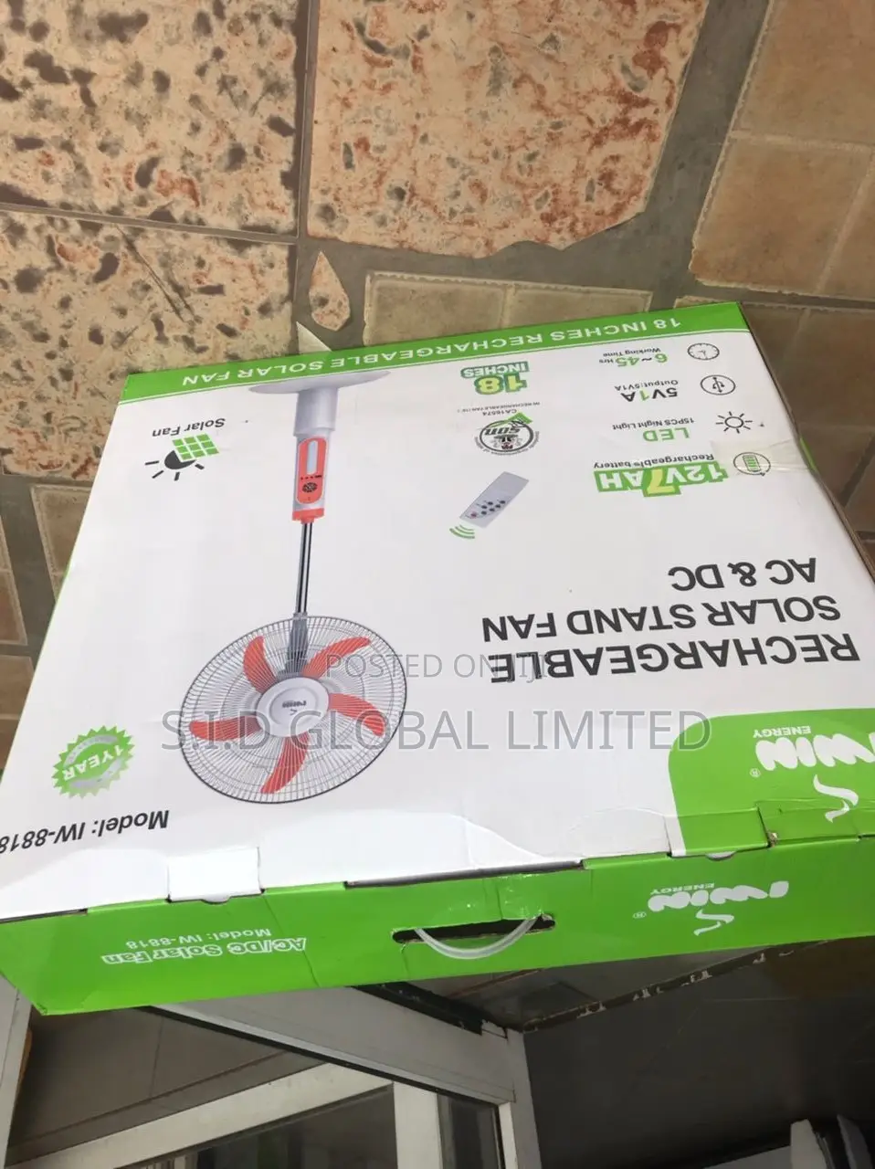 Introducing to You IWIN 18'' Rechargeable Solar Stand Fan