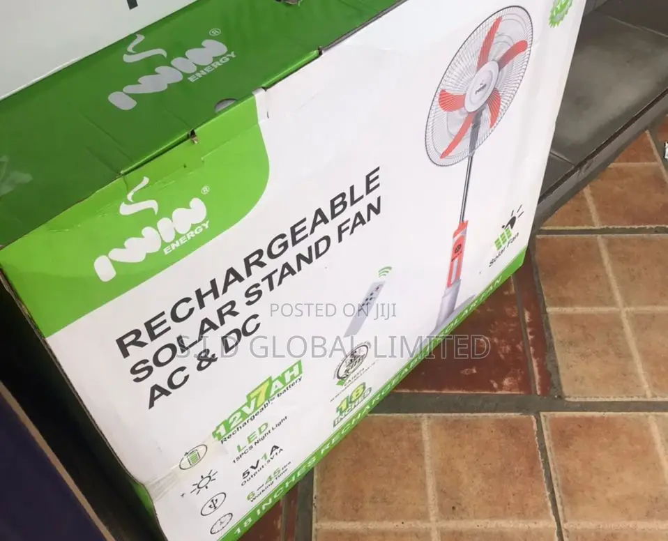 Newly Arrived IWIN 18'' Rechargeable Solar Stand Fan