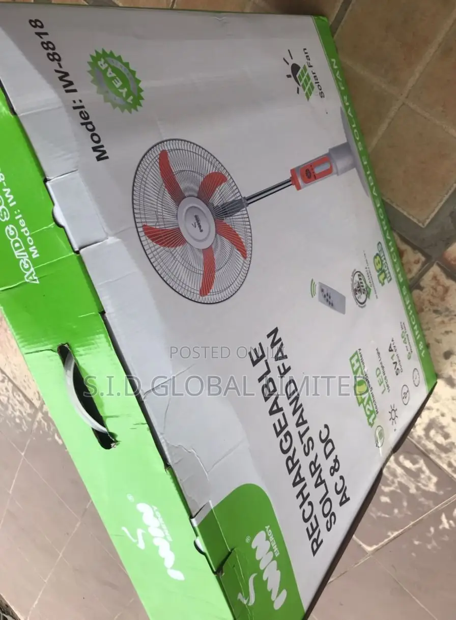 Get Yourself Affordable IWIN 18'' Rechargeable Solar Fan