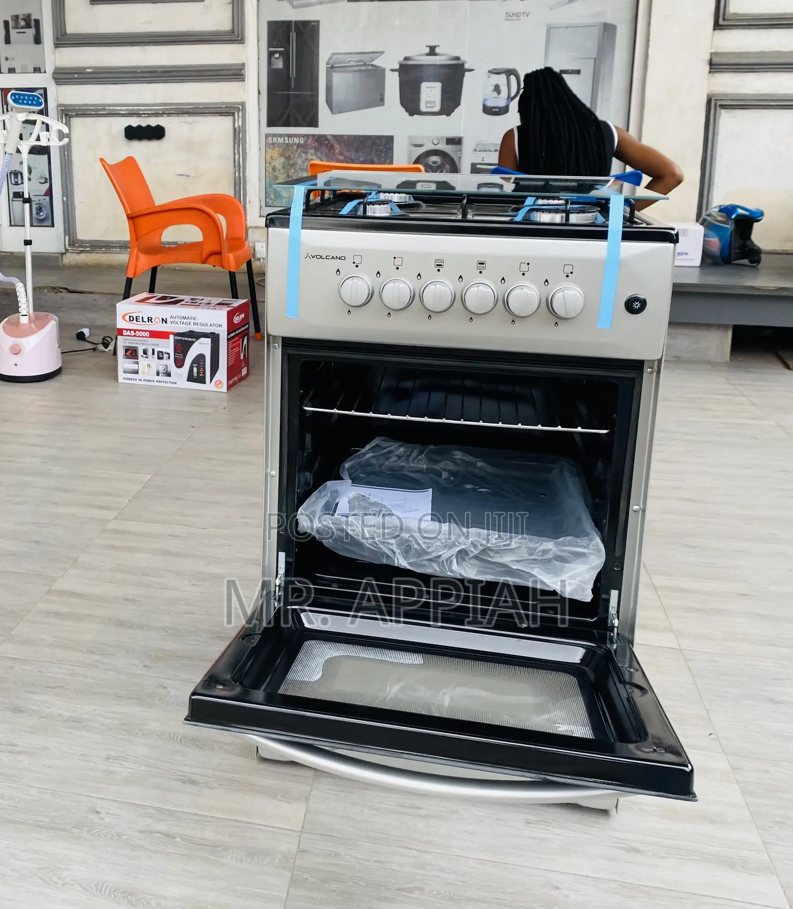 Shop Quality Volcano Gas Oven 4 Burner With Grill(Gray).