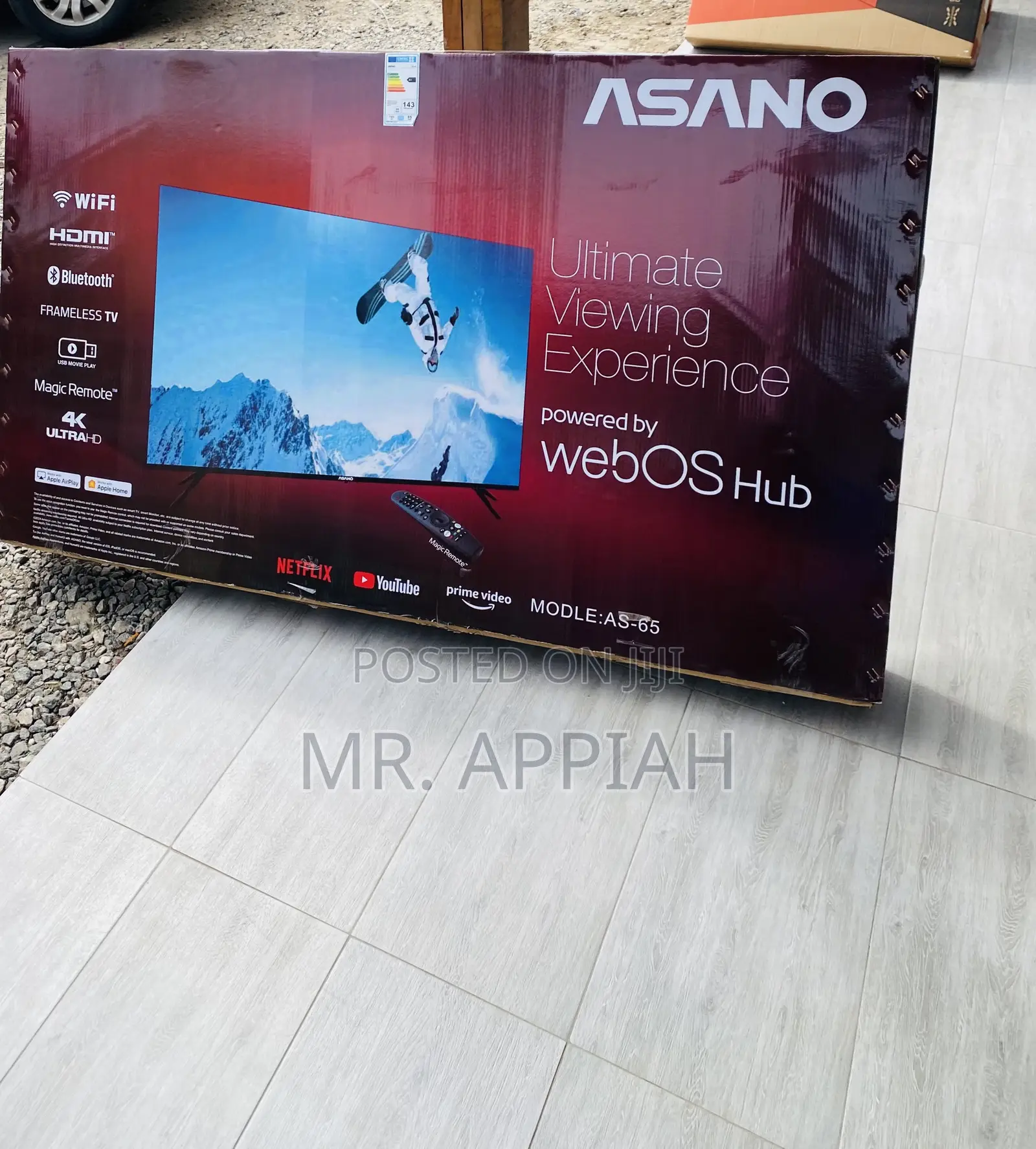Classic Design Asano 65” Webos Ultra HD Smart Tv.