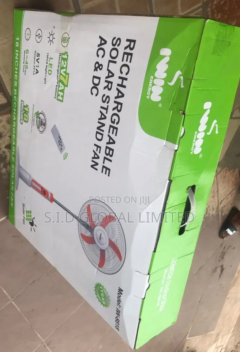 Locate Proper 18'' Rechargeable Solar Stand Fan
