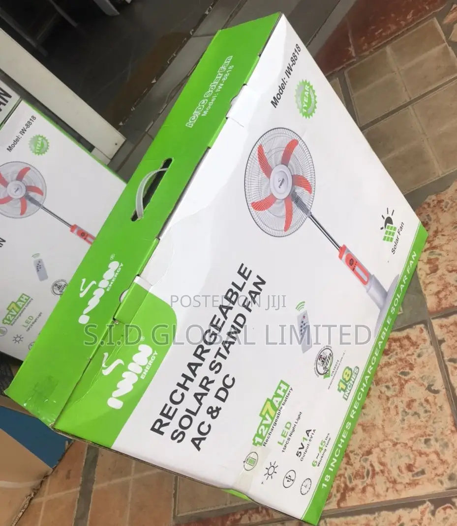 Glaring 18'' IWIN Rechargeable Solar Stand Fan