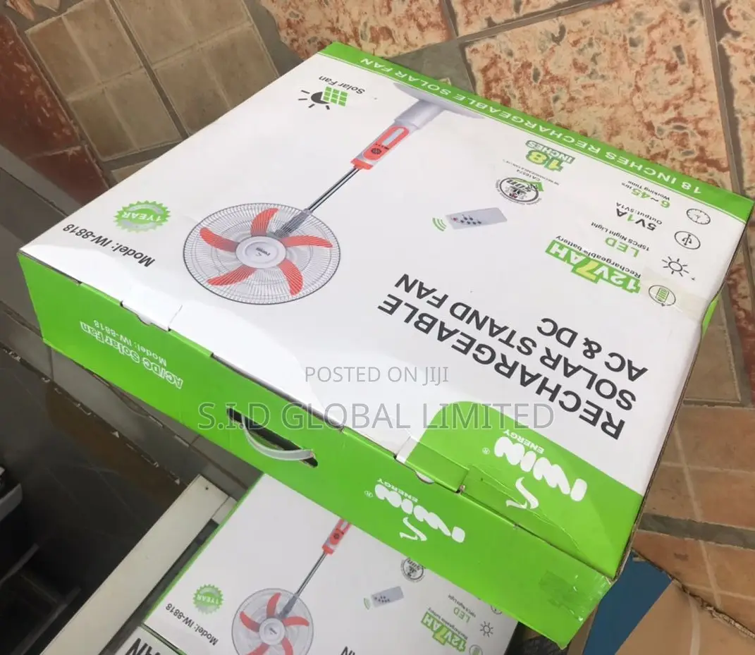 Expertise Classy 18'' Rechargeable Solar Stand Fan