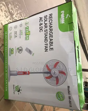 Modern 18'' IWIN Rechargeable Solar Stand Fan