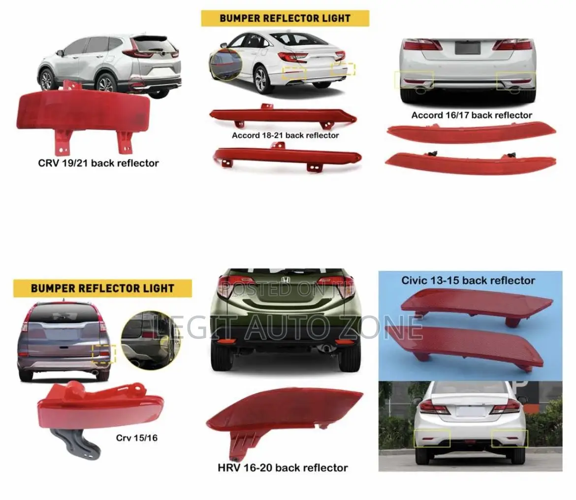 Honda Accord , Civic, CRV 2018,2019 Back Bumper Reflector