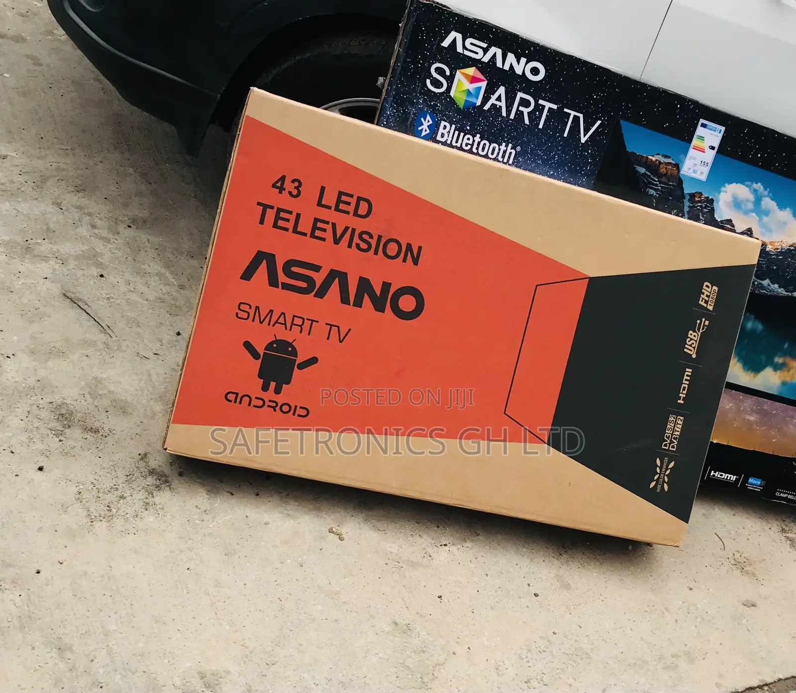 (Black) Asano 43 Inch Smart Original New Led Tv 