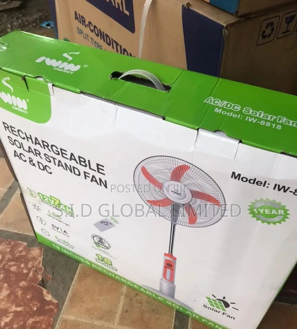 The Gleaming 18'' IWIN Rechargeable Solar Stand Fan