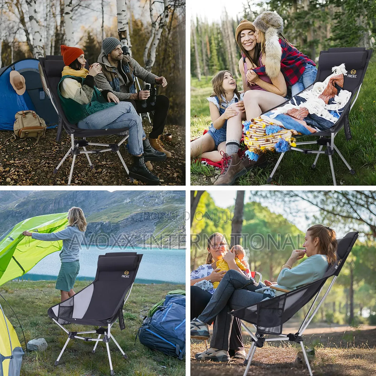 Nice C Ultralight High Back Folding Camping Chair, 2 Pieces