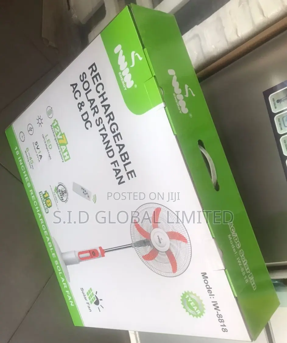 Purchase Affordable Rechargeable 18'' IWIN Solar Stand Fan