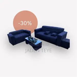 Blu Black Fabric Sofa Set