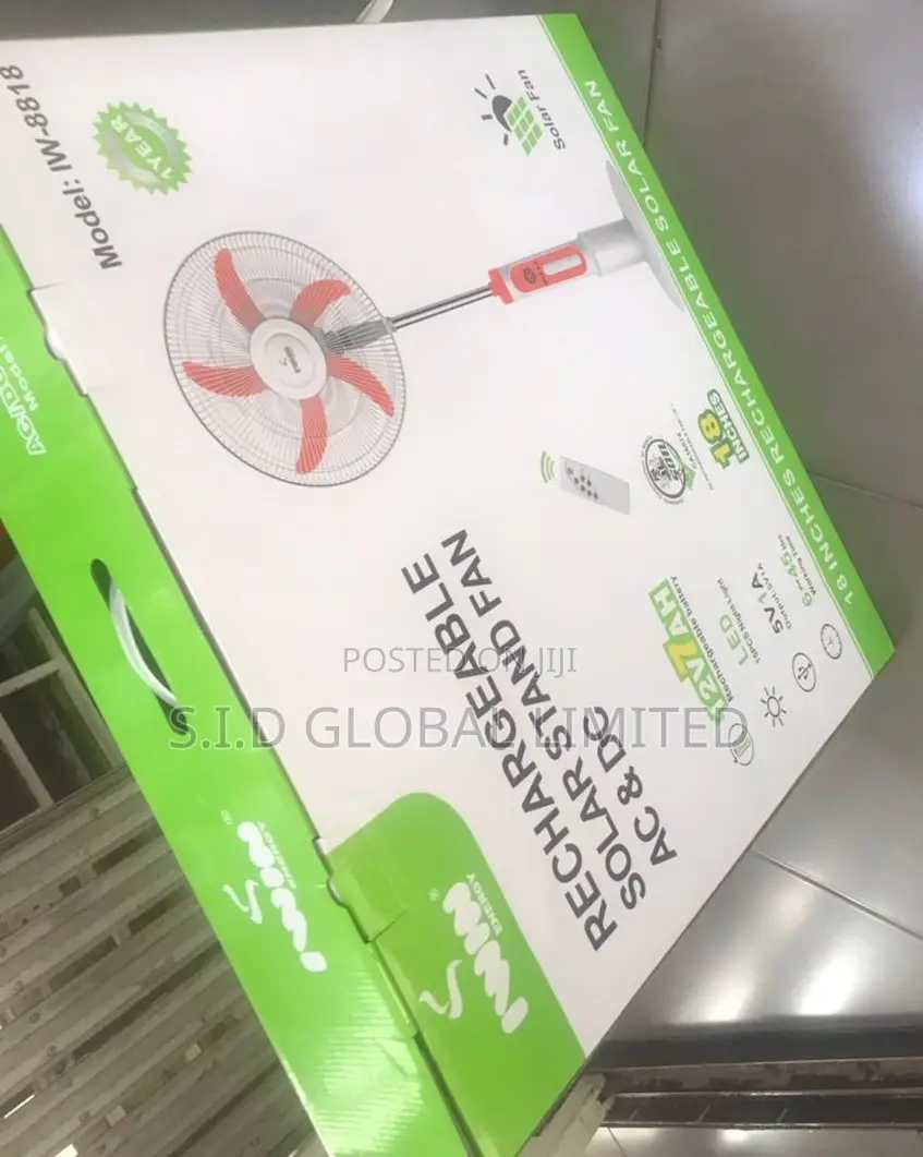 Purchase Proper Rechargeable IWIN 18'' Solar Stand Fan