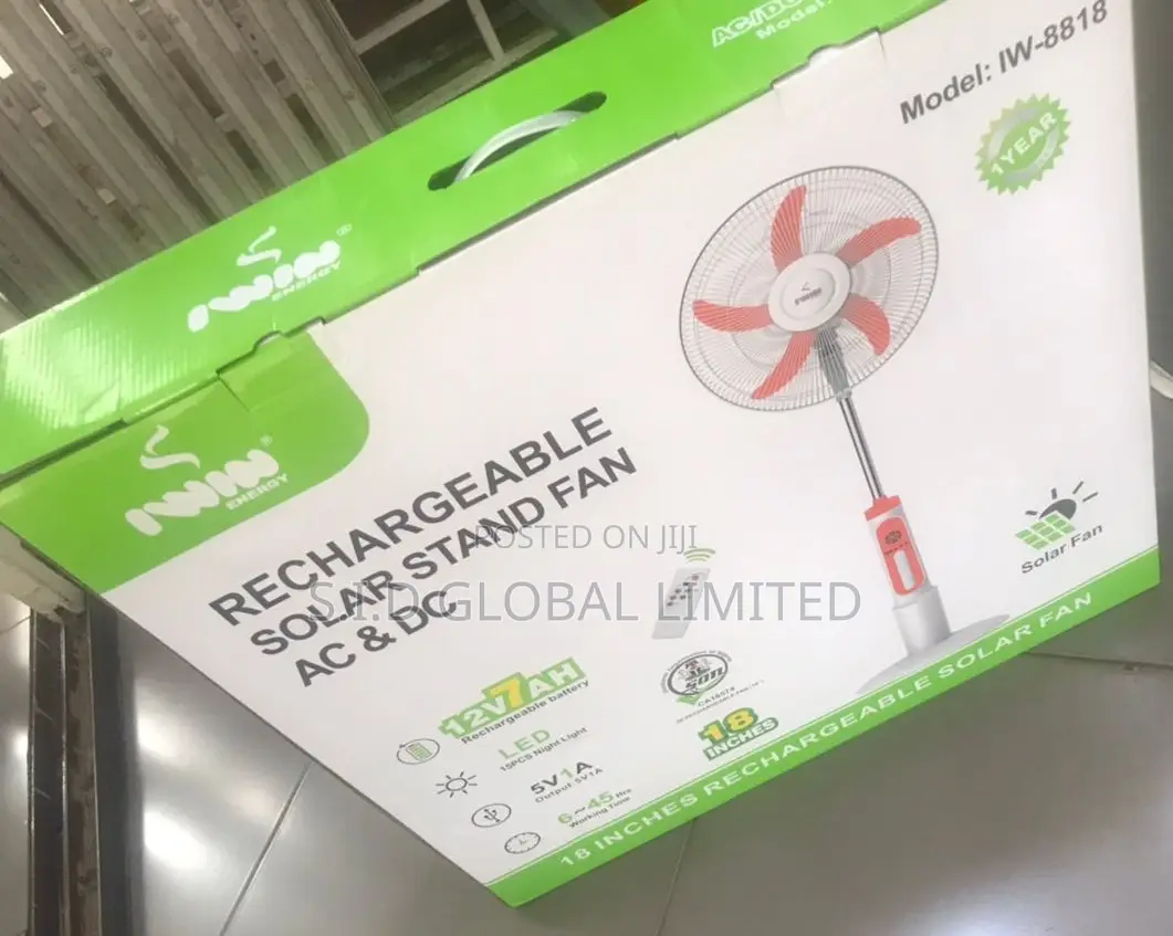 Unique Rechargeable IWIN 18'' Solar Stand Fan