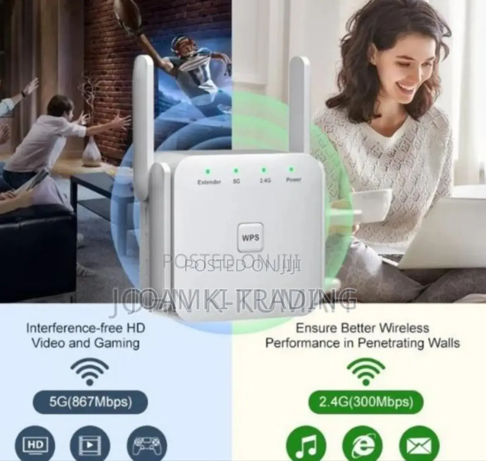 1200mbps Wifi Repeater 2.4g 5ghz Wifi Signal Amplifier Extnd