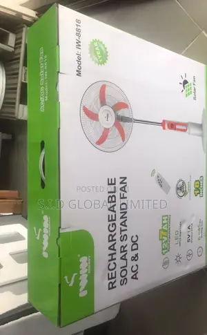 Adorable IWIN 18'' Rechargeable Solar Stand Fan
