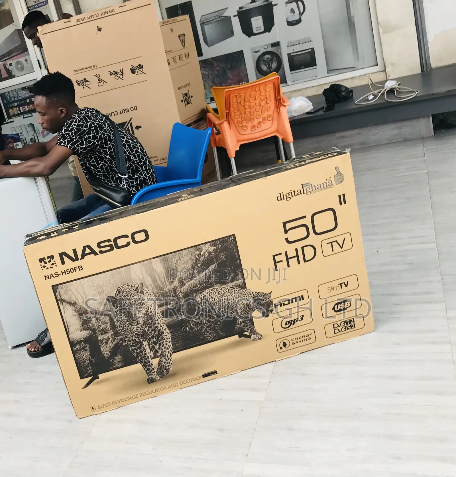 Boxed Satellite Led (Black) Nasco Digital 50 Inch Tv