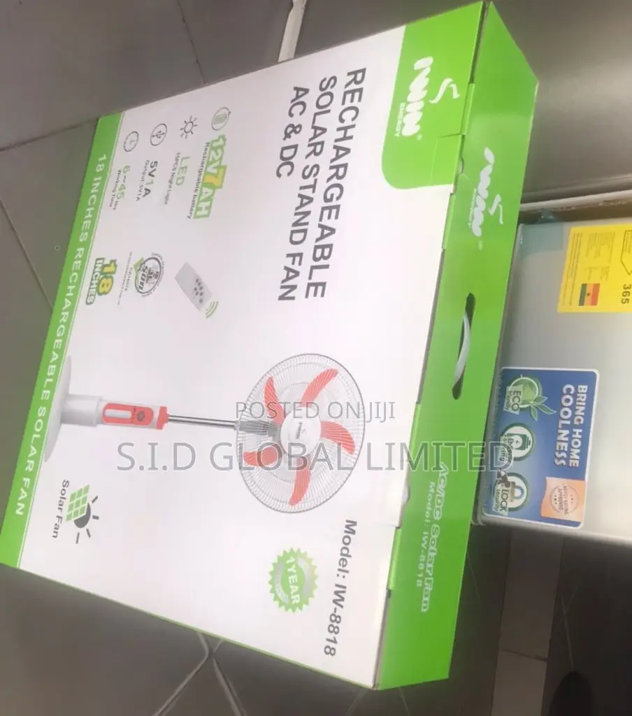 Genuine IWIN 18'' Rechargeable Solar Stand Fan