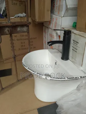 Small Wall Hung Basin With Tap, 16 Cm