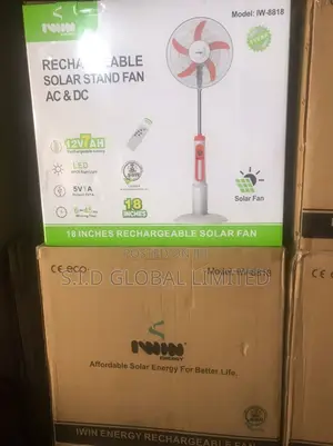 Precious 18'' IWIN Solar Rechargeable Stand Fan
