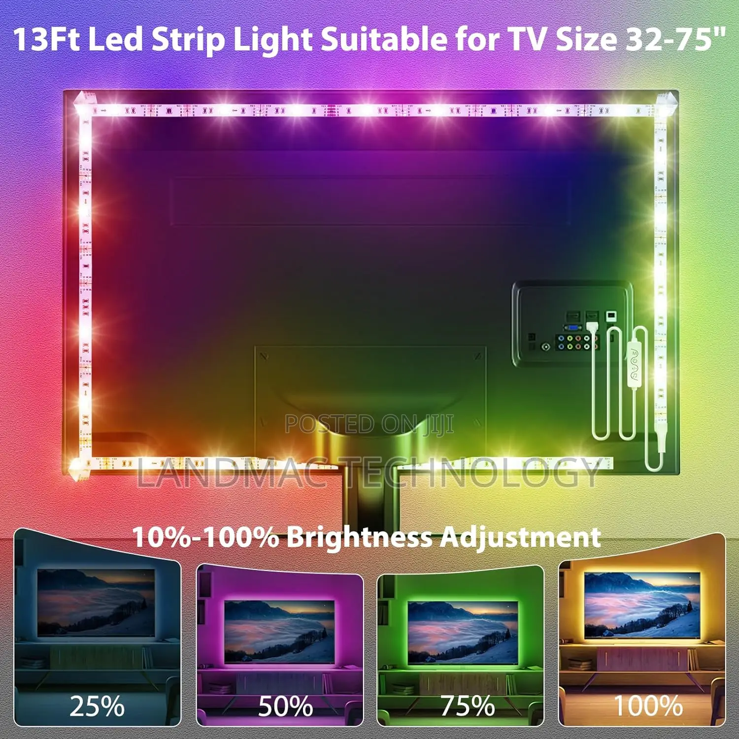 USB Tv LED Light Strip With Remote - RGB