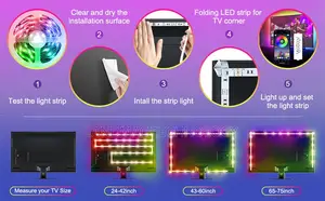 USB Tv LED Light Strip With Remote - RGB