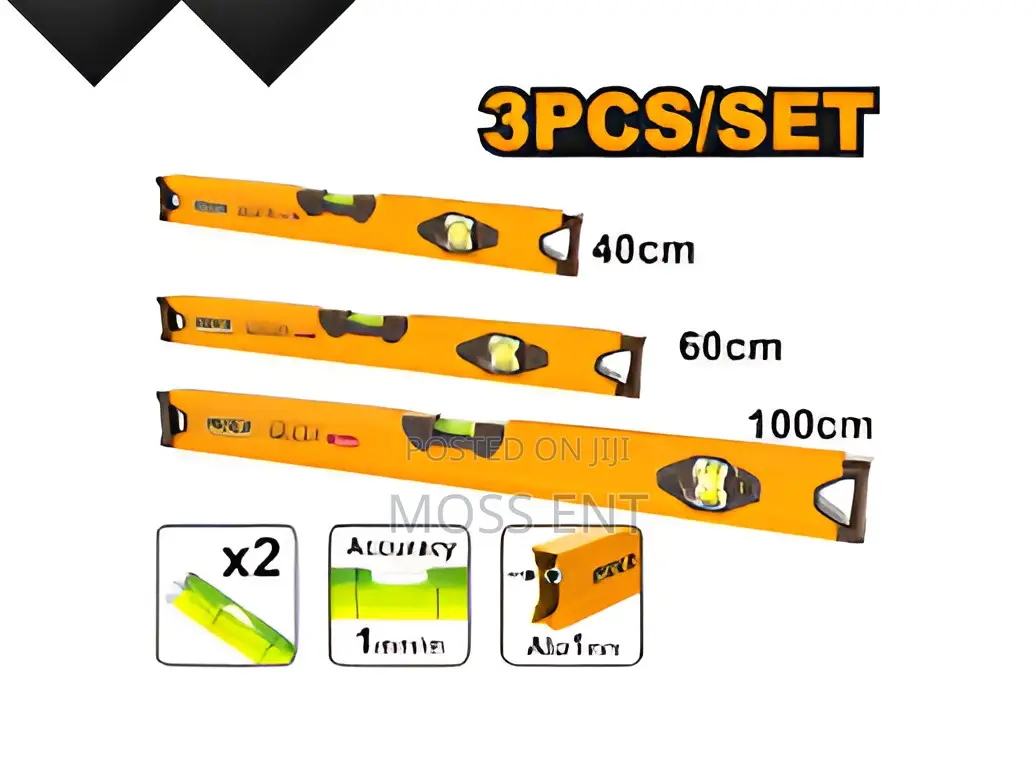 3 PCS Spirit Level Set 40 + 60 + 100 - Hsl10403