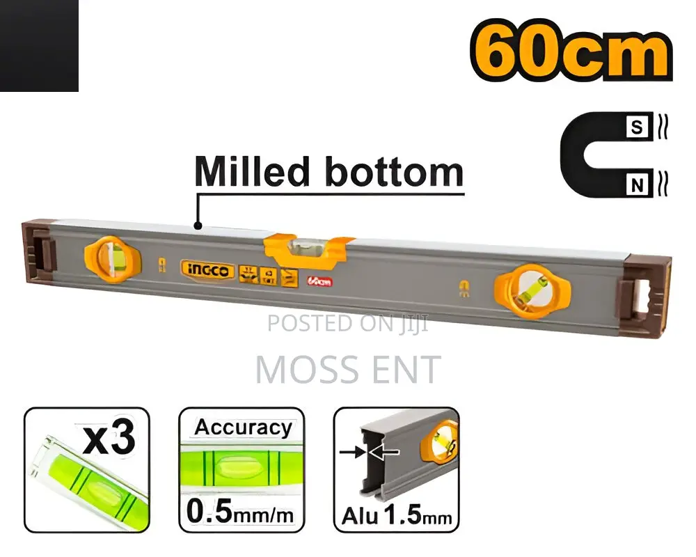 Spirit Level With Magnets 60cm - Hsl38060m