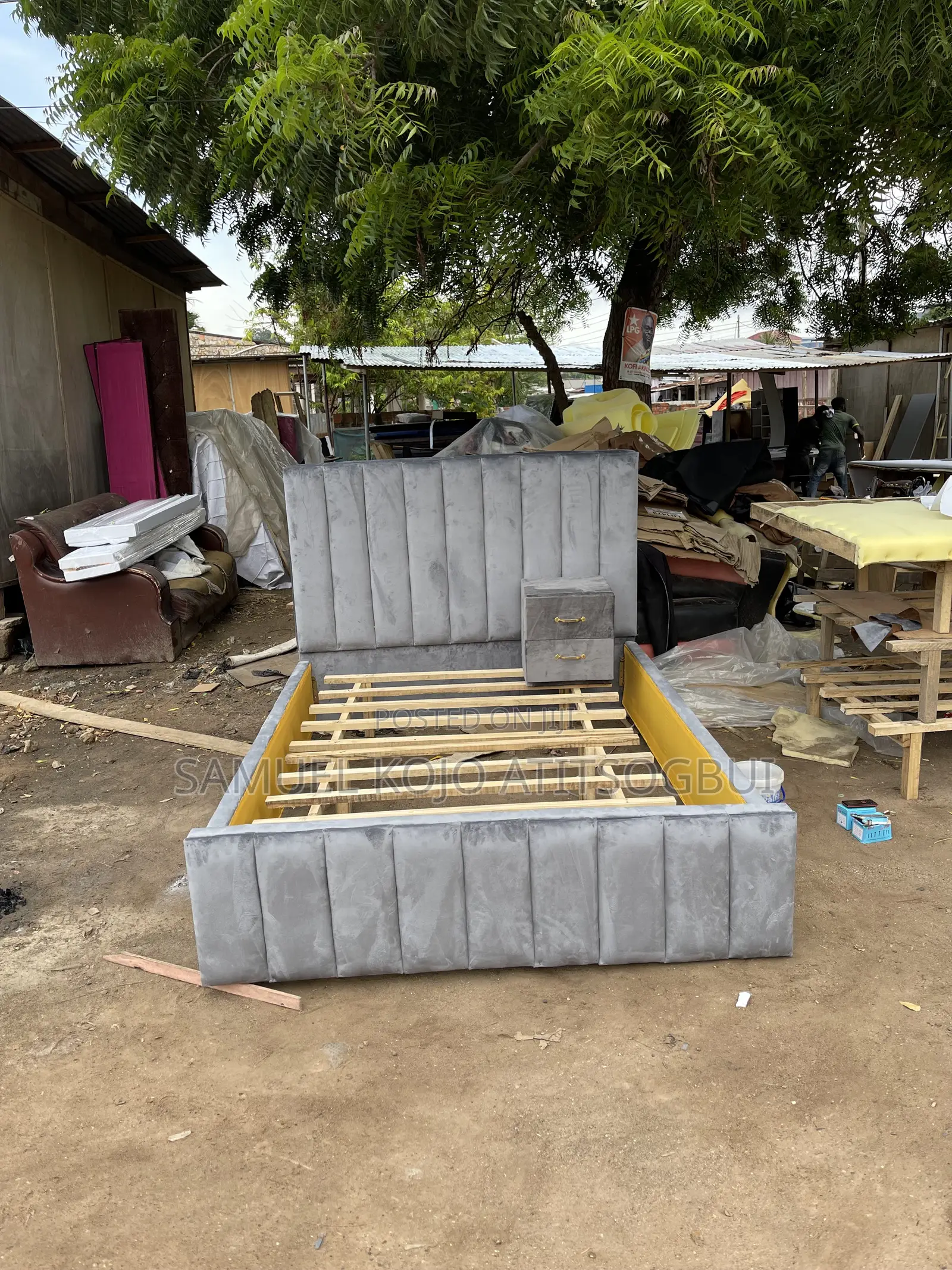 Double Bed With Side Drawer