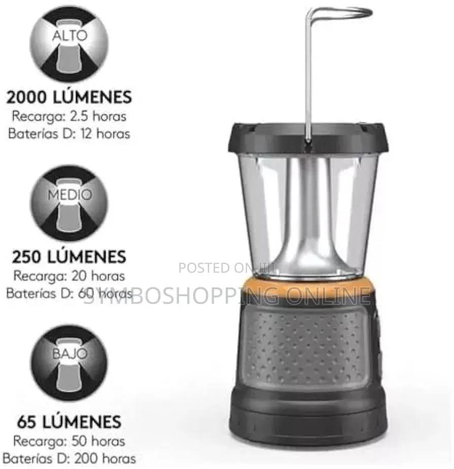 Duracell 2000 Lumen Tri-Power Rechargeable Lantern/Solar/Bat